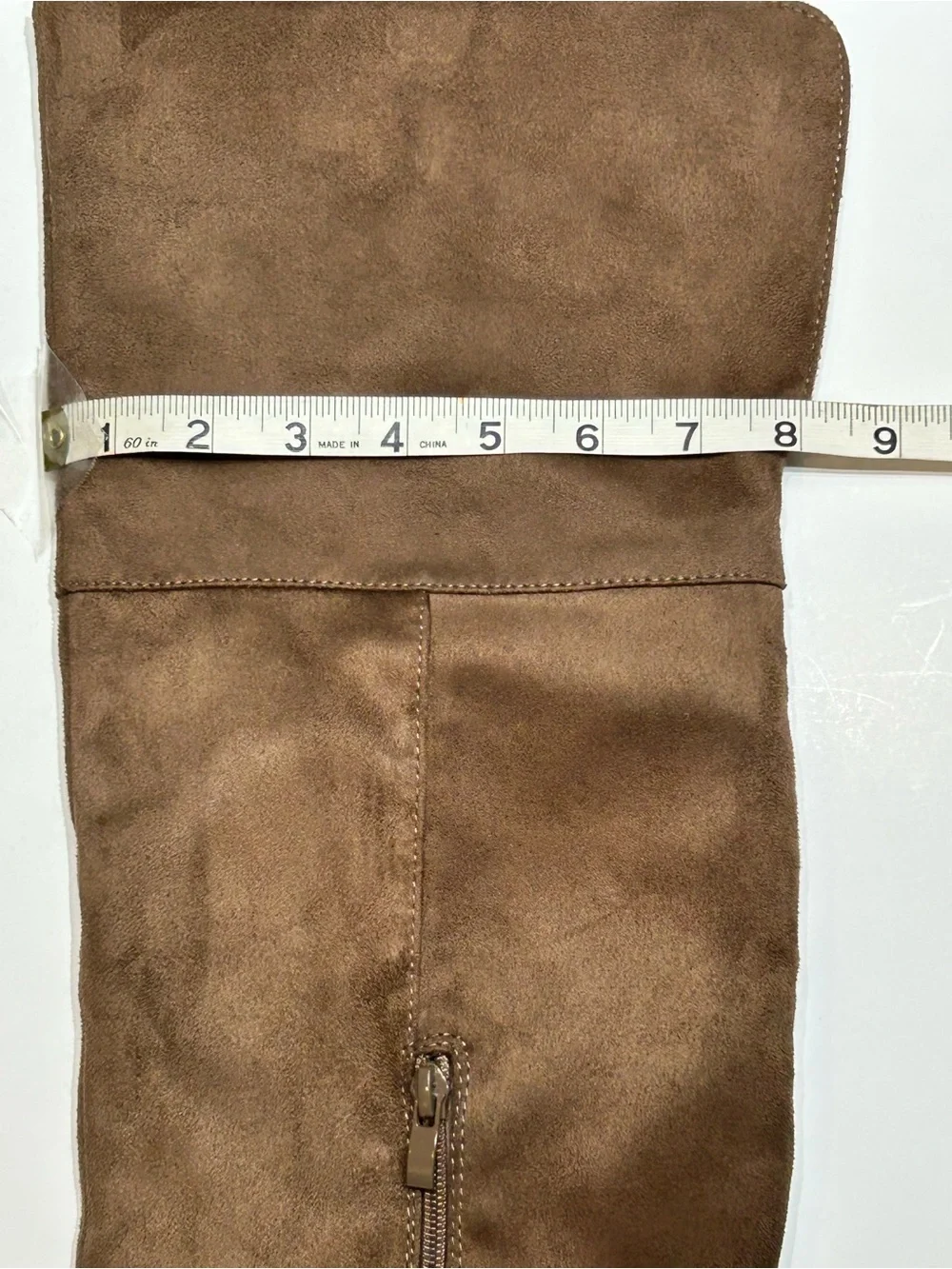 J.Adams Thigh High Tan Vegan Suede Boots Size 9 NWT